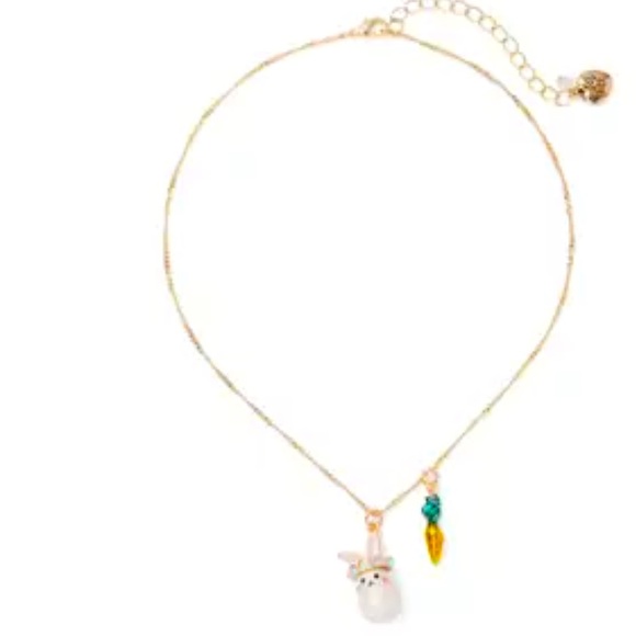 New Betsey Johnson Pearl Critters Bunny Short Pendant Necklace - Picture 8 of 11